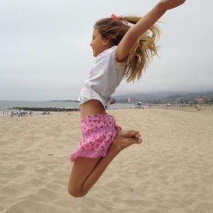 Kids Pink Strawberries Skirt